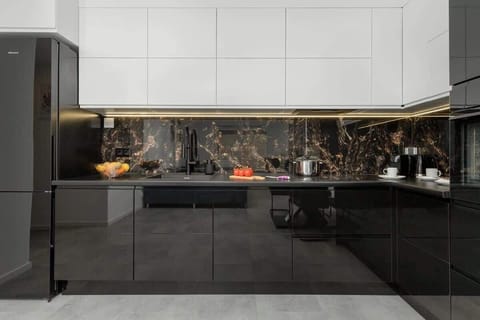 Cook and dine in style with the modern kitchenette and dining area.