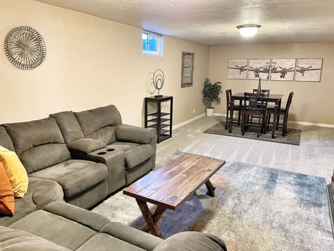 Living room and dining area