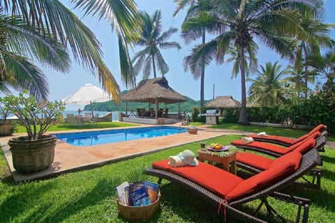 Pool with ocean views