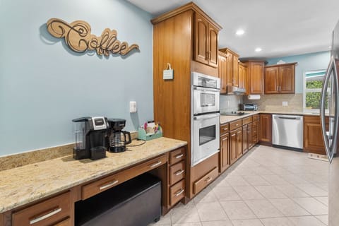 Coffee station 
includes both a k-cup and standard coffee maker