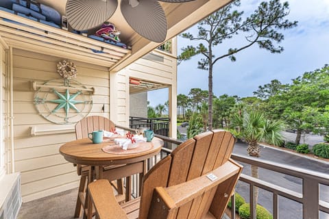 Private balcony with seating perfect for relaxing outside