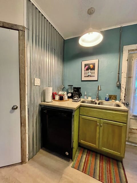 Bathroom door on the left. 