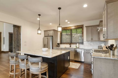 Seating for Three at the Large Kitchen Island