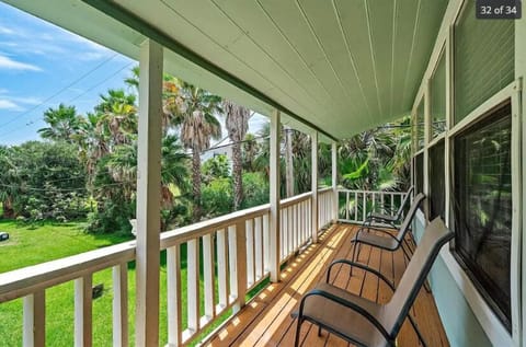 Small covered sitting porch.