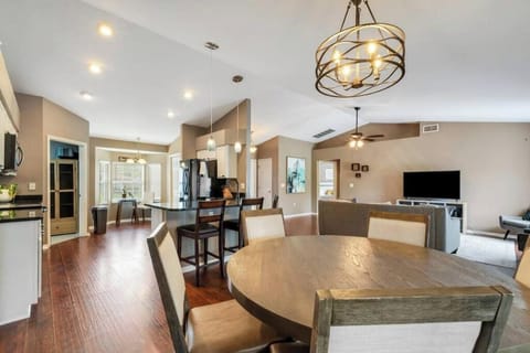 open floor plan kitchen and dining 