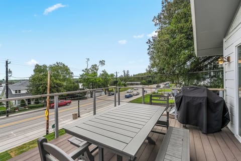 Large balcony overlooks Fish Creek