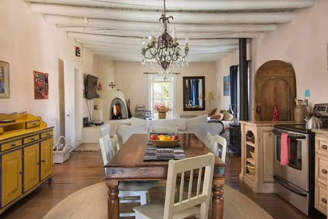 Dining table looking into the living room