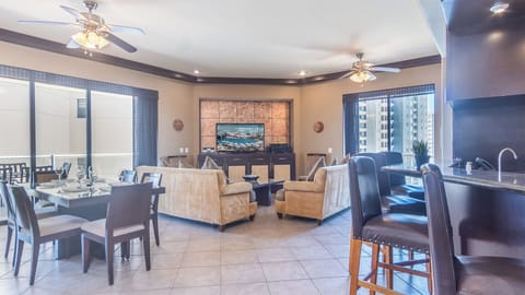The spacious main living space.