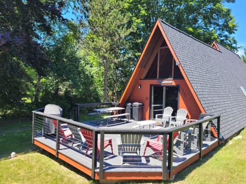OVERALL:  The wonderful outdoor deck and the main entrance to the home