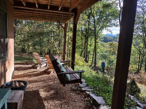 outdoor relaxation area off lower level