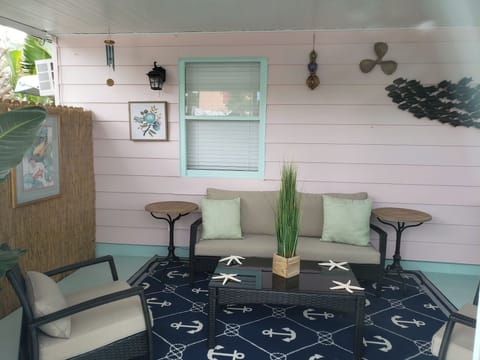Outside seating area greets you as you enter your private enclosed outside space