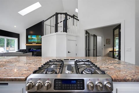Gas range and oven.