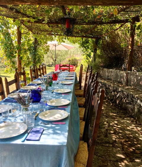 Outdoor banquet area