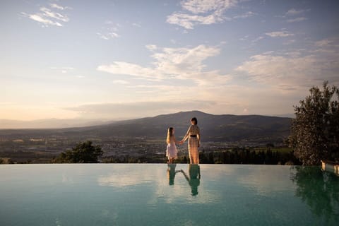 Wonderful pool with of the villa for rent near Florence