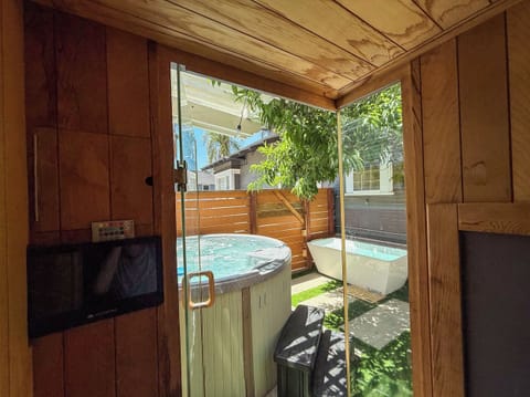 Welcome to our wellness oasis with infrared sauna, cold plunge, and hot tub.