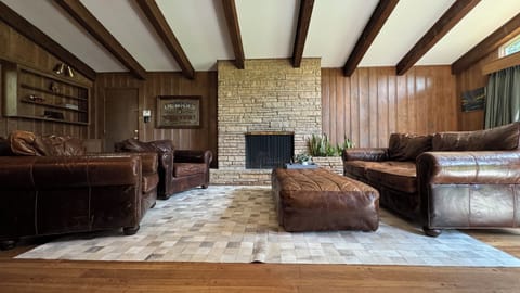 Take a step back in time and enjoy a quiet evening in this spacious living area.