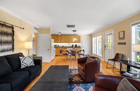 Living Room with Queen Sleeper Sofa, Smart TV and Gas Fireplace
