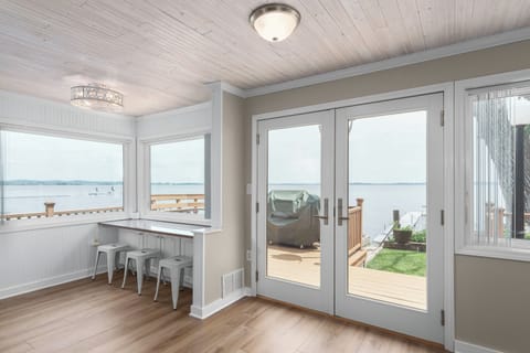 Views of the water from the kitchen and living room