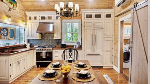 The wood finishes give the home a warm and cozy feel...