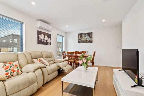 Relax on the couch and watch TV or stream your own Netflix.