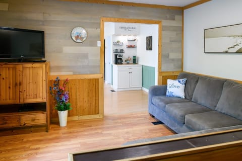 Comfortable living room with smart TV