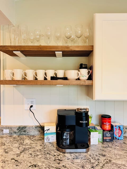 Indulge in the coffee bar with a couple days of coffee or tea waiting for you.