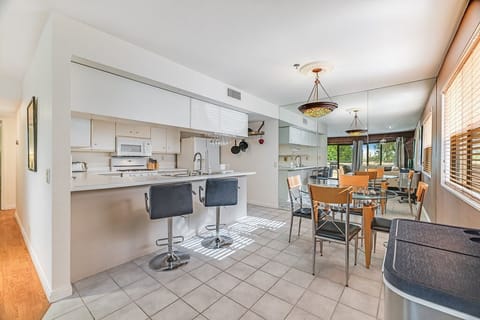 Spacious chef's kitchen and dining space