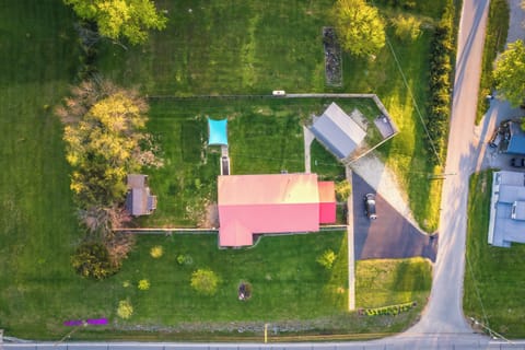 The house sits on one full acre.