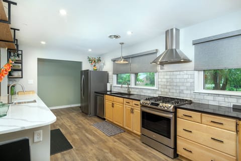 The main entrance to the home leads into the kitchen.