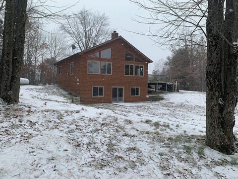 View from the Pond looking up at the cabin!