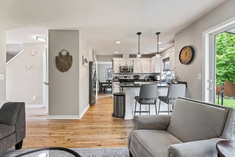 View of kitchen from living room