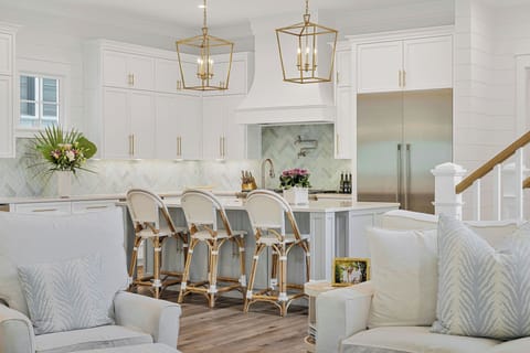 The stunning kitchen is as well equipped as it is beautiful.