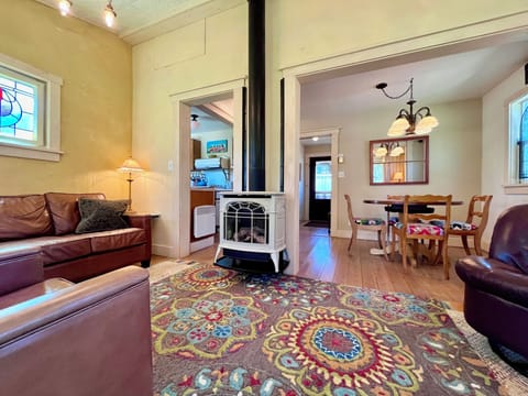 Cozy and loaded with charm...a propane fireplace to gather around