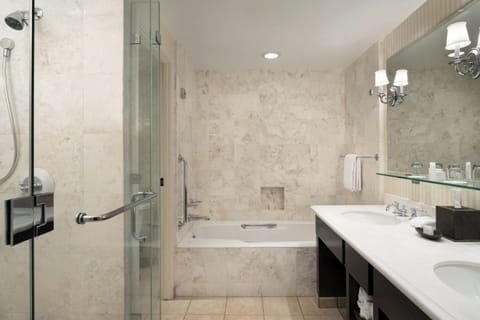 Unwind with a long soak in the spa-like tub.