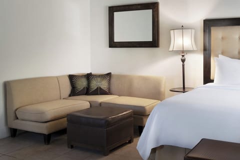 Lounge comfortably with a cozy sofa nook for reading and chatting.