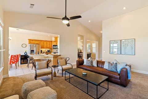 Enjoy conversation around the indoor fire place or watch a movie on the large-screen TV. Satellite or streaming capable.