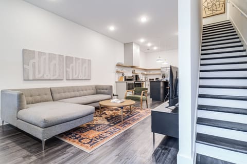 Stairway access to the upper level.