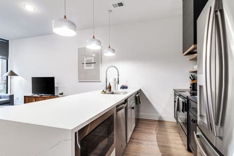 Modern kitchen appliances.