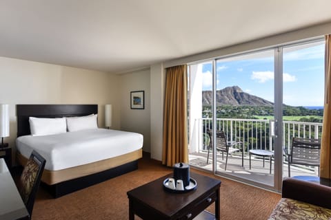 Wake up to iconic mountain views through wide glass doors.