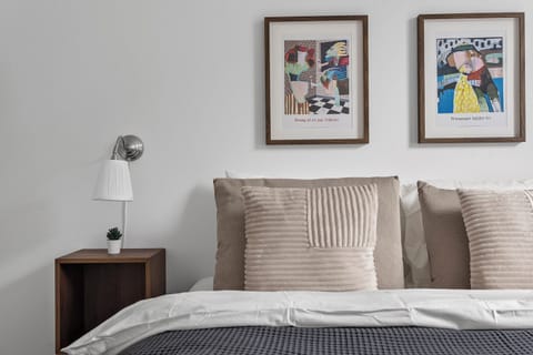 Double bedroom with blackout curtains