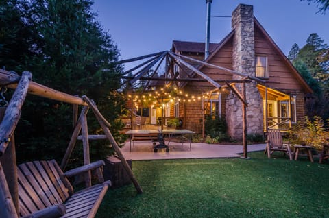 Backyard with ping pong table