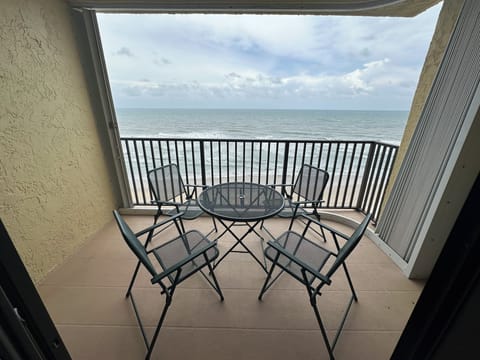 Penthouse private balcony overlooking beach