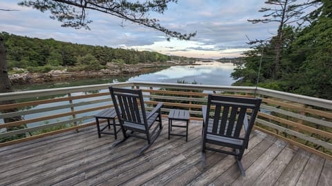 Rocking and enjoying the view from the Blue Lobster deck