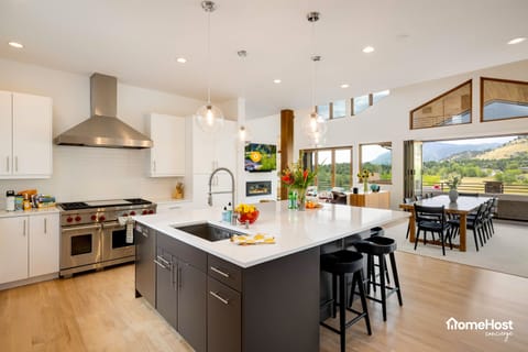 Chef's kitchen with modern appliances