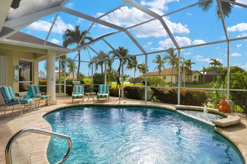 The electric-heated pool is a perfect way to spend your vacation