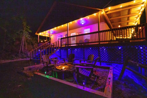 Amazing Lighting Experience with Fire Pit, Charis, Hot tub, Swings