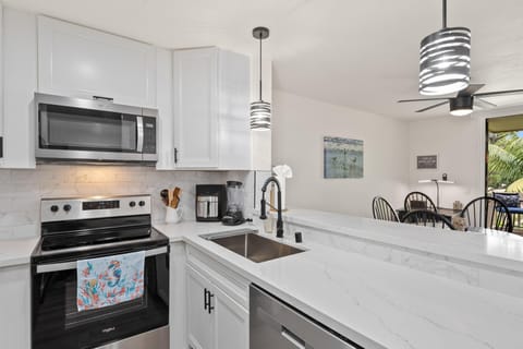 You'll find a fully stocked kitchen with all the essentials for cooking your vacation meals