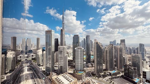 Balcony view to Downtown & Burj Khalifa