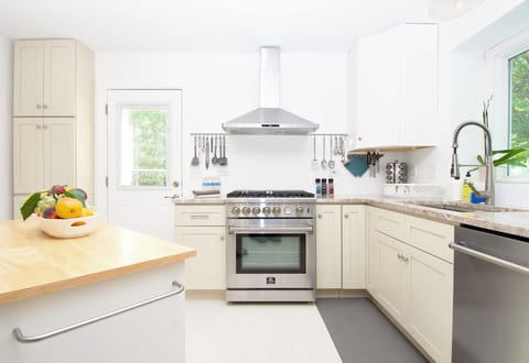 This beautiful stainless steel Forno gas range was built in Italy.