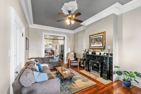 Unwind by the elegant fireplace in a charming, classic-style lounge.